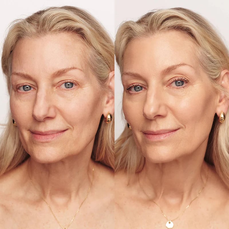 Color-adapting foundation on skin