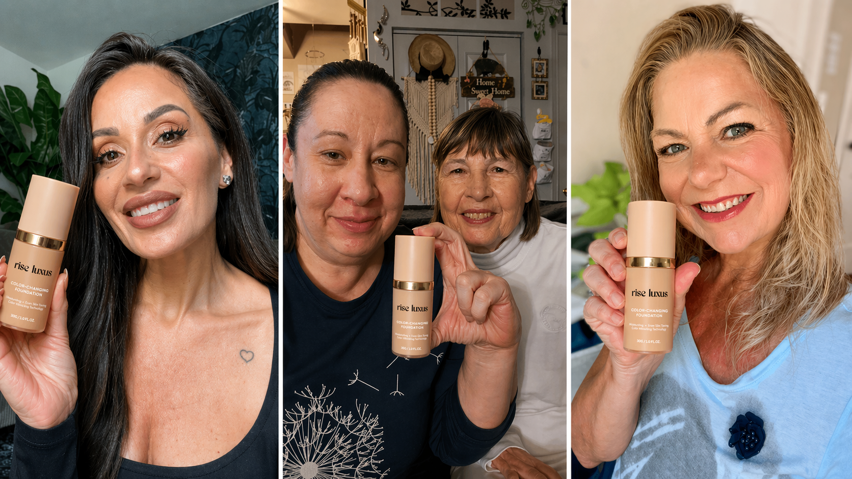 Customers holding Rise Luxus Color Changing Foundation